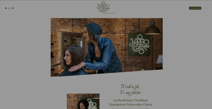 Haargenau Mercedes Gloria Website Screenshot