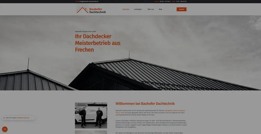 Bauhofer Dachtechnik GmbH Website Screenshot